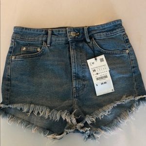 Zara Hi Rise denim shorts